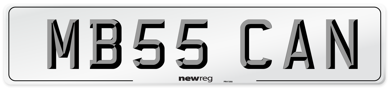 MB55 CAN Number Plate from New Reg